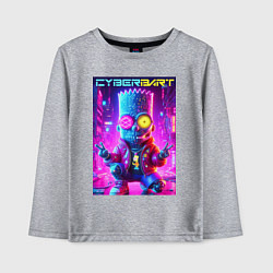 Лонгслив хлопковый детский Cyber Bart in metropolis - neon glow, цвет: меланж