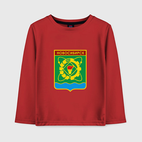 Детский лонгслив Советский герб Новосибирска / Красный – фото 1