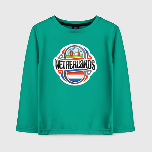 Детский лонгслив Netherlands / Зеленый – фото 1