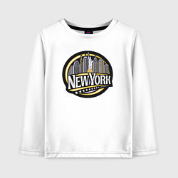 Лонгслив хлопковый детский USA New York, цвет: белый
