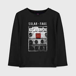 Лонгслив хлопковый детский Solar Fake - Dont push the button, цвет: черный