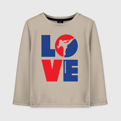 Детский лонгслив Я люблю тхэквондо / Миндальный – фото 1