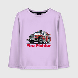 Лонгслив хлопковый детский Fire fighter, цвет: лаванда