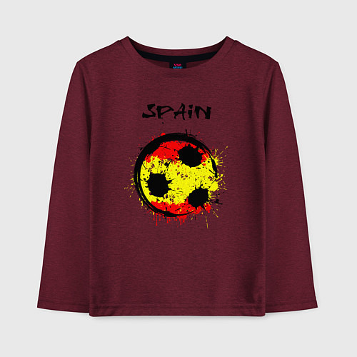 Детский лонгслив Football Spain / Меланж-бордовый – фото 1