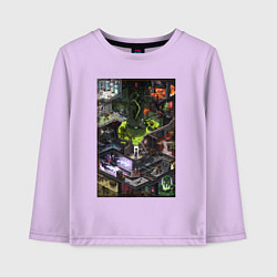 Лонгслив хлопковый детский Half life 1 - levels and bosses, цвет: лаванда