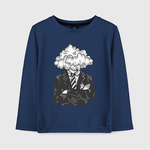 Детский лонгслив Босс туча / Тёмно-синий – фото 1