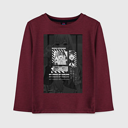 Лонгслив хлопковый детский Марин Китагава Гяру, цвет: меланж-бордовый