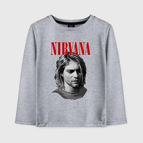 Детский лонгслив Nirvana kurt donald cobain / Меланж – фото 1