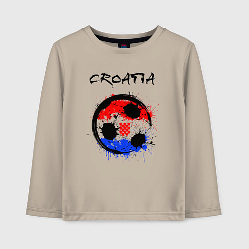 Детский лонгслив Сборная - Хорватия / Миндальный – фото 1