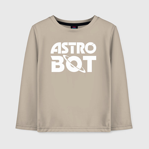 Детский лонгслив Astro bot logo / Миндальный – фото 1