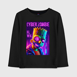 Детский лонгслив Bart Simpson cyber zombie - halloween ai art