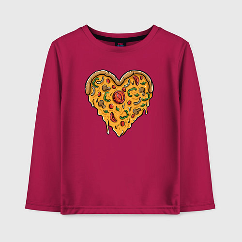 Детский лонгслив Pizza heart / Маджента – фото 1