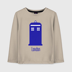 Лонгслив хлопковый детский Tardis - London, цвет: миндальный