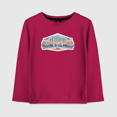 Детский лонгслив Welcome to LA / Маджента – фото 1