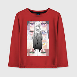 Лонгслив хлопковый детский Эта фарфоровая кукла влюбилась, цвет: красный