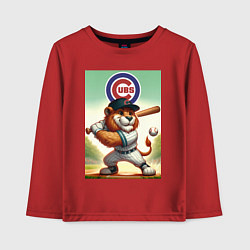 Лонгслив хлопковый детский Lion - batter Chicago cubs, цвет: красный
