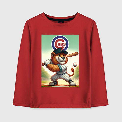 Детский лонгслив Lion - batter Chicago cubs / Красный – фото 1