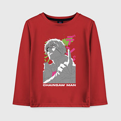 Лонгслив хлопковый детский Человек-бензопила Денджи Denji, цвет: красный