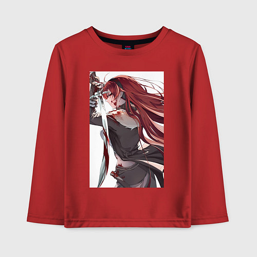 Детский лонгслив Реинкарнация безработного Бореас Грейрат / Красный – фото 1