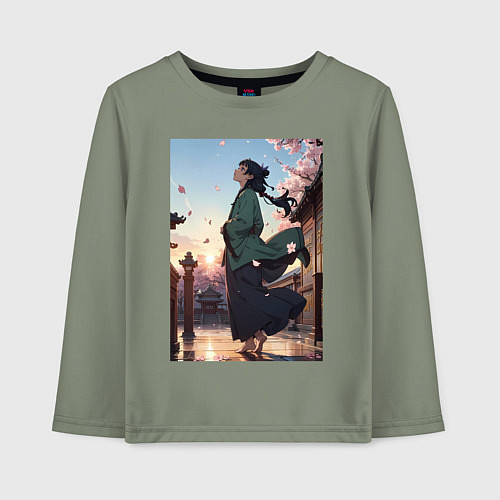 Детский лонгслив Монолог фармацевта Маомао во дворце / Авокадо – фото 1