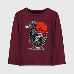 Лонгслив хлопковый детский BMW GS Гусь, цвет: меланж-бордовый