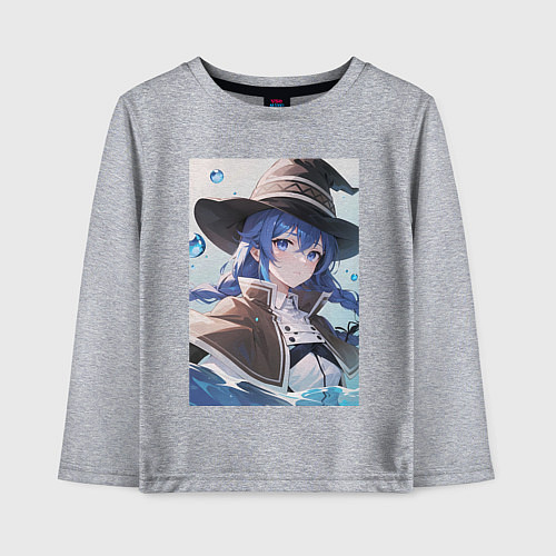 Детский лонгслив Реинкарнация безработного Рокси Мигурд / Меланж – фото 1