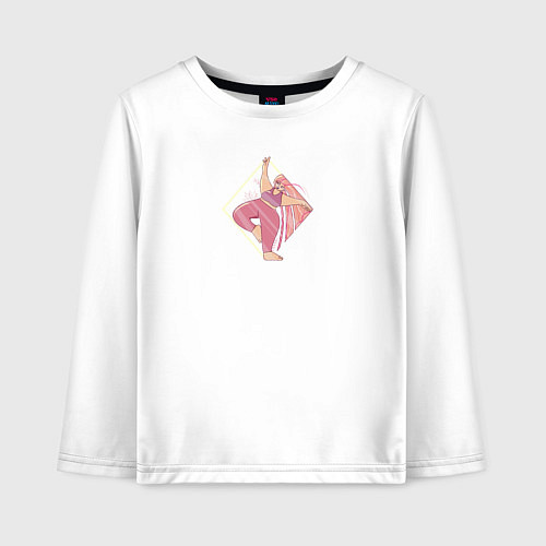 Детский лонгслив Йога девушка / Белый – фото 1