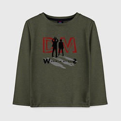 Лонгслив хлопковый детский Depeche Mode - World in my eyes fletch, цвет: меланж-хаки