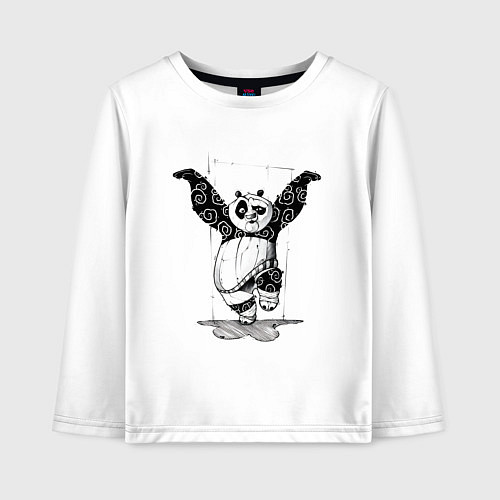 Детский лонгслив Кунгфу панда По / Белый – фото 1