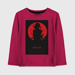 Лонгслив хлопковый детский Тёмный дворецкий Себастьян Михаэлис боец, цвет: маджента