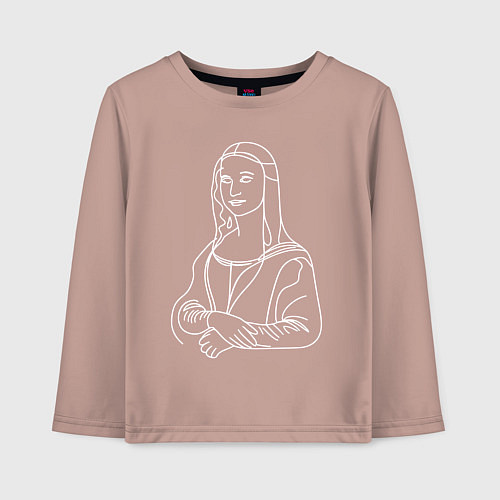 Детский лонгслив Мона Лиза минимализм / Пыльно-розовый – фото 1