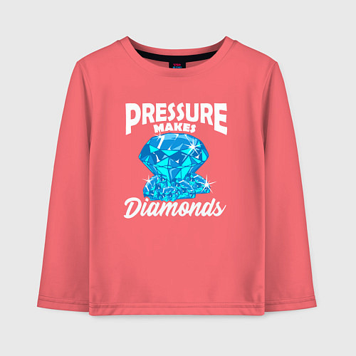 Детский лонгслив Pressure makes diamonds / Коралловый – фото 1