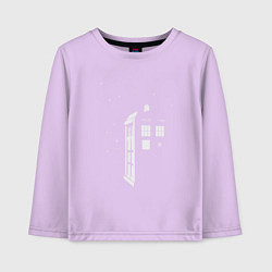 Лонгслив хлопковый детский Тардис в звёздах, цвет: лаванда