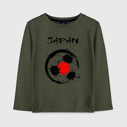 Детский лонгслив Сборная Японии / Меланж-хаки – фото 1