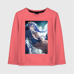 Лонгслив хлопковый детский Реинкарнация безработного Рокси Мигурдия и спасите, цвет: коралловый