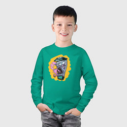 Лонгслив хлопковый детский Блендер-мимик, цвет: зеленый — фото 2