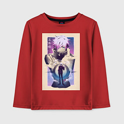 Лонгслив хлопковый детский Магическая битва Сатору Годзё расширение территори, цвет: красный