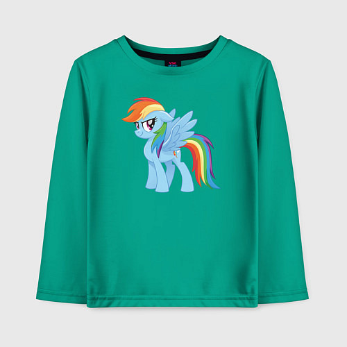 Детский лонгслив Рейнбоу Дэш из My Little Pony в кино / Зеленый – фото 1