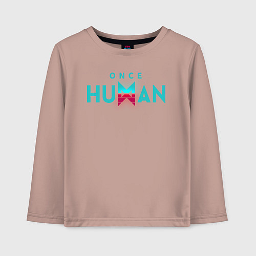 Детский лонгслив Once human logo / Пыльно-розовый – фото 1