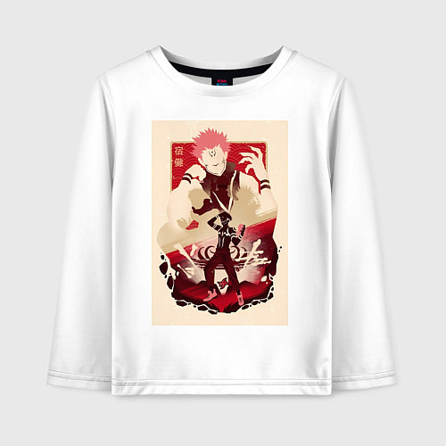 Детский лонгслив Магическая битва Сукуна Рёмэн король арт / Белый – фото 1