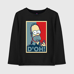 Лонгслив хлопковый детский Homer with donut, цвет: черный