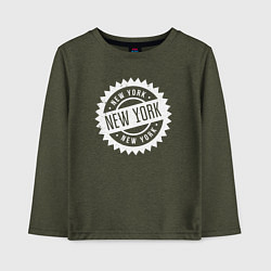 Лонгслив хлопковый детский New York - USA, цвет: меланж-хаки