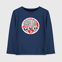 Лонгслив хлопковый детский Switzerland country, цвет: тёмно-синий