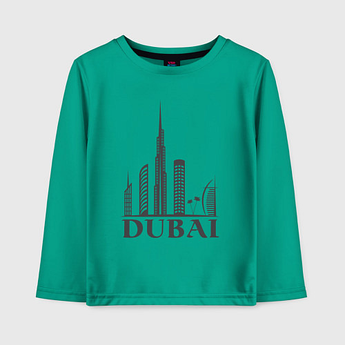 Детский лонгслив Dubai city style / Зеленый – фото 1