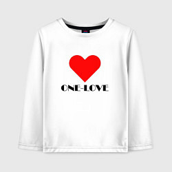 Лонгслив хлопковый детский One - love, цвет: белый