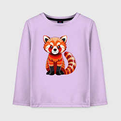 Лонгслив хлопковый детский Красная панда с роскошным хвостом, цвет: лаванда