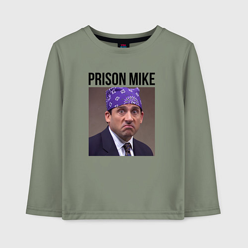 Детский лонгслив Prison mike Michael Scott - офис / Авокадо – фото 1