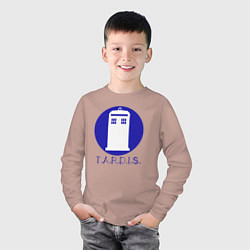 Лонгслив хлопковый детский Blue tardis, цвет: пыльно-розовый — фото 2