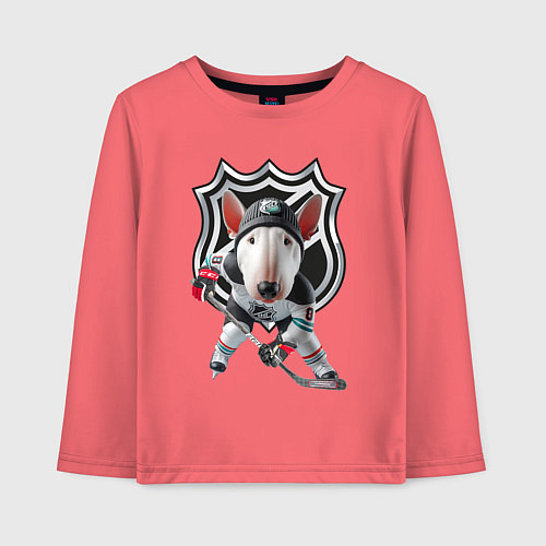 Детский лонгслив Bully is an NHL forward - ai art / Коралловый – фото 1