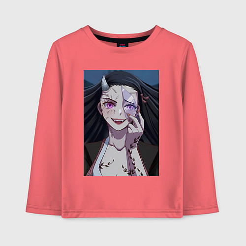 Детский лонгслив Клинок, рассекающий демонов Нэдзуко Камадо / Коралловый – фото 1